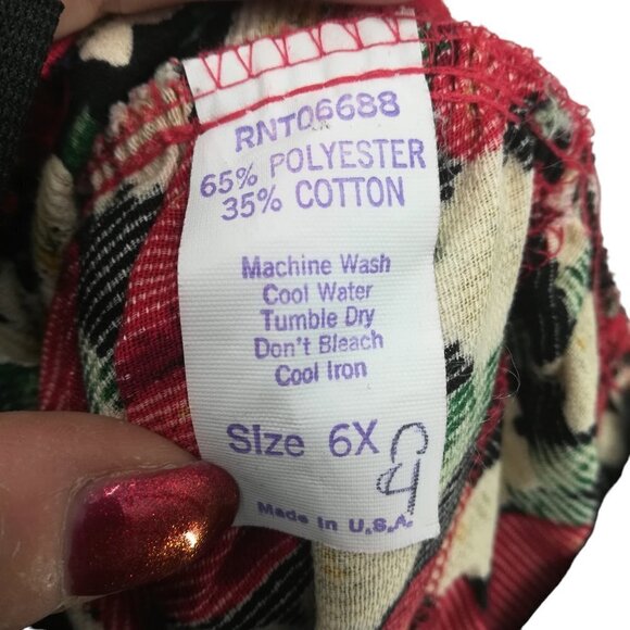 Vintage Ruffle Prairie Overall Suspender Skirt Size 6X Apple Flower 90s 80s - Picture 2 of 11